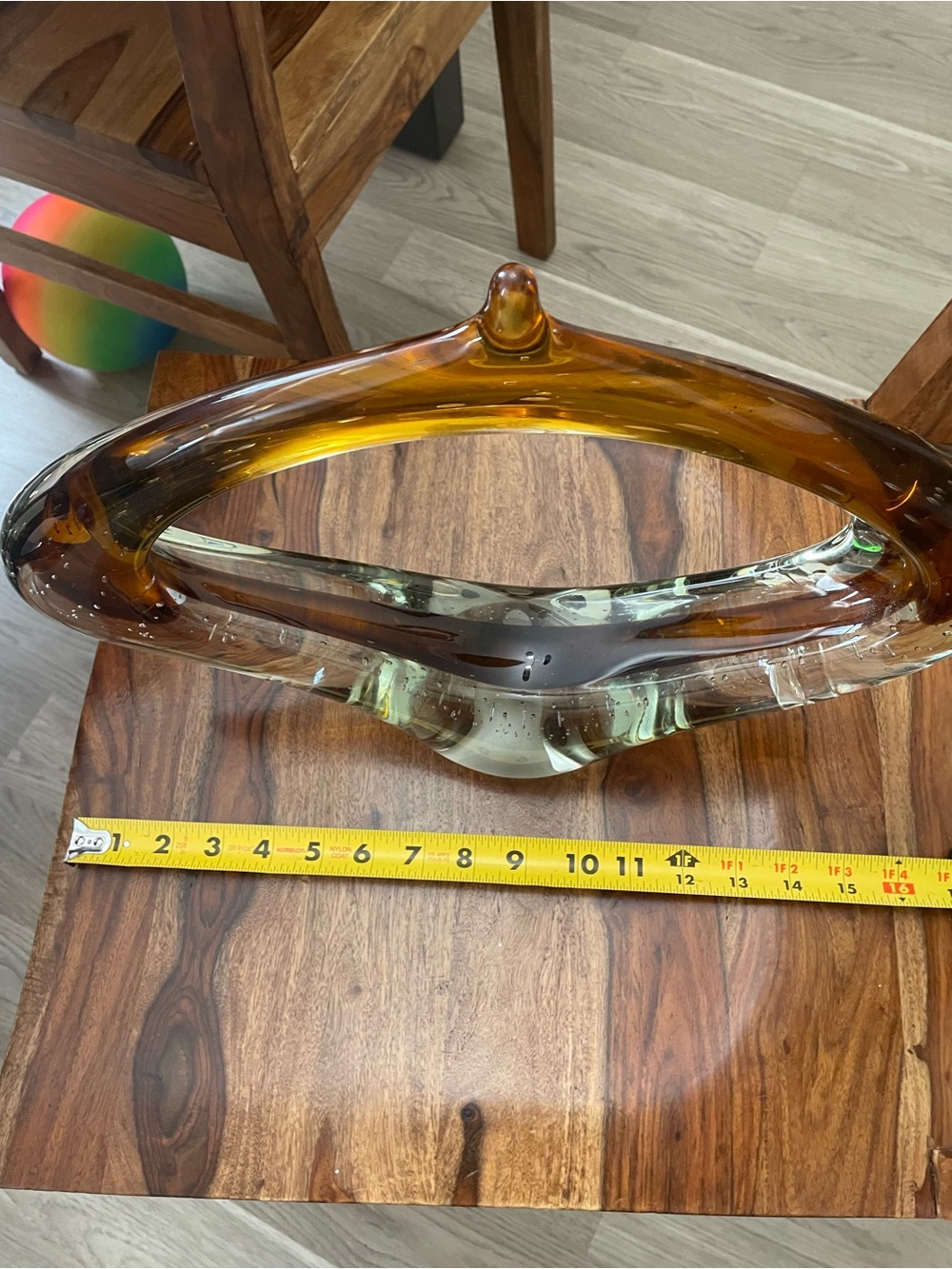 Vintage Amber Art Glass Bowl
